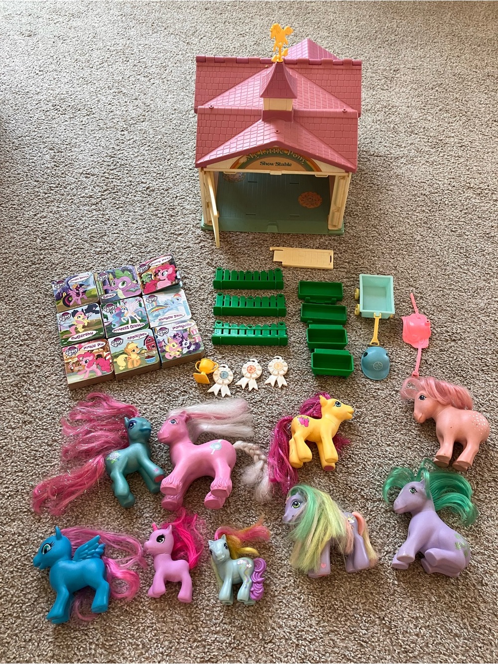 Large My Little Pony Playset with Pink, Purple, Blue, Yellow, Green Ponies